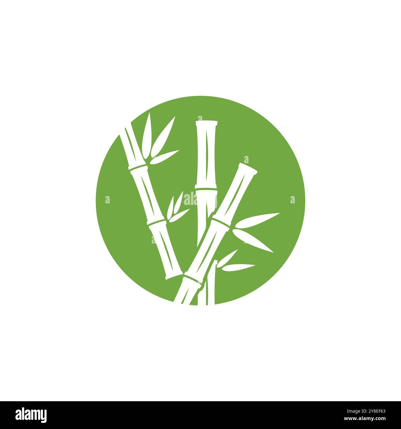 Bamboo logo with green leaf vector icon template Stock Vector
