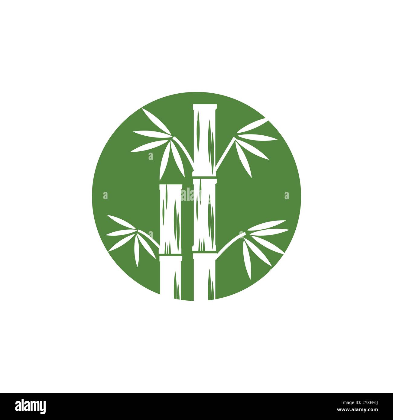Bamboo logo with green leaf vector icon template Stock Vector