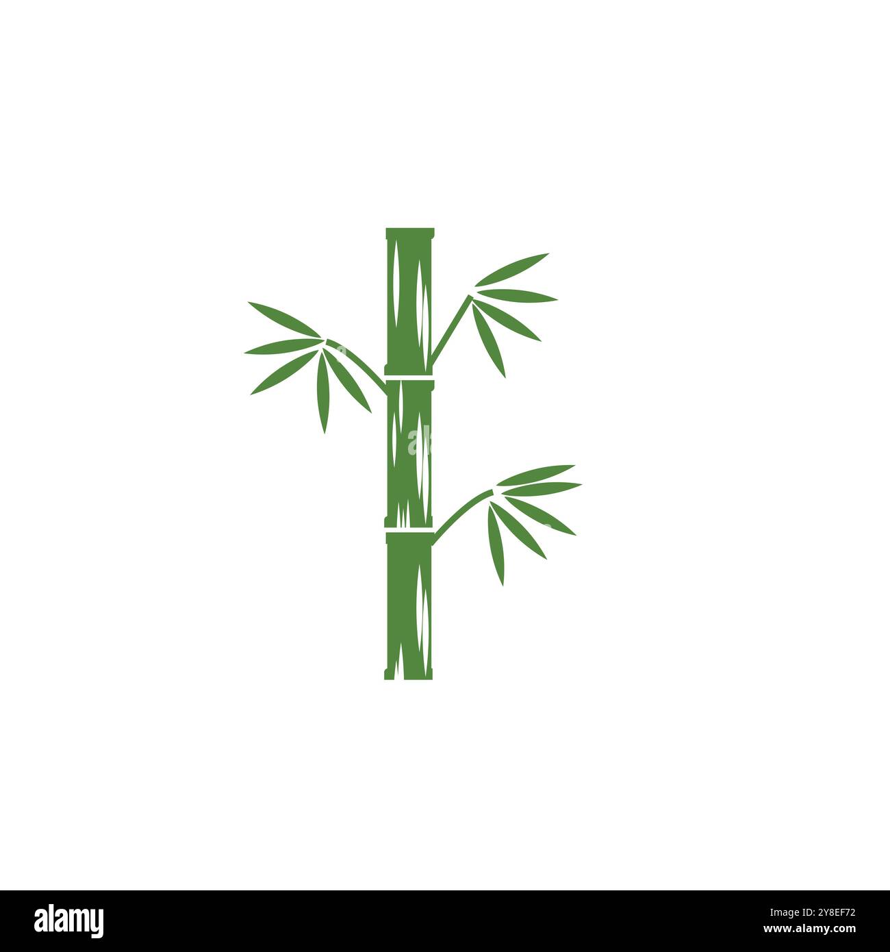 Bamboo logo with green leaf vector icon template Stock Vector