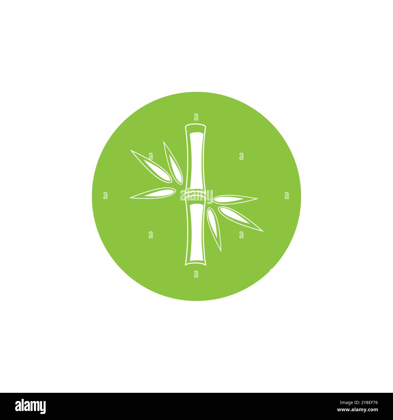 Bamboo logo with green leaf vector icon template Stock Vector