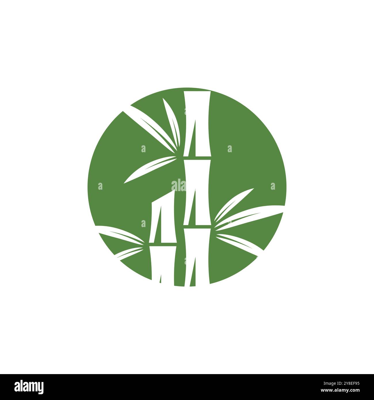 Bamboo logo with green leaf vector icon template Stock Vector