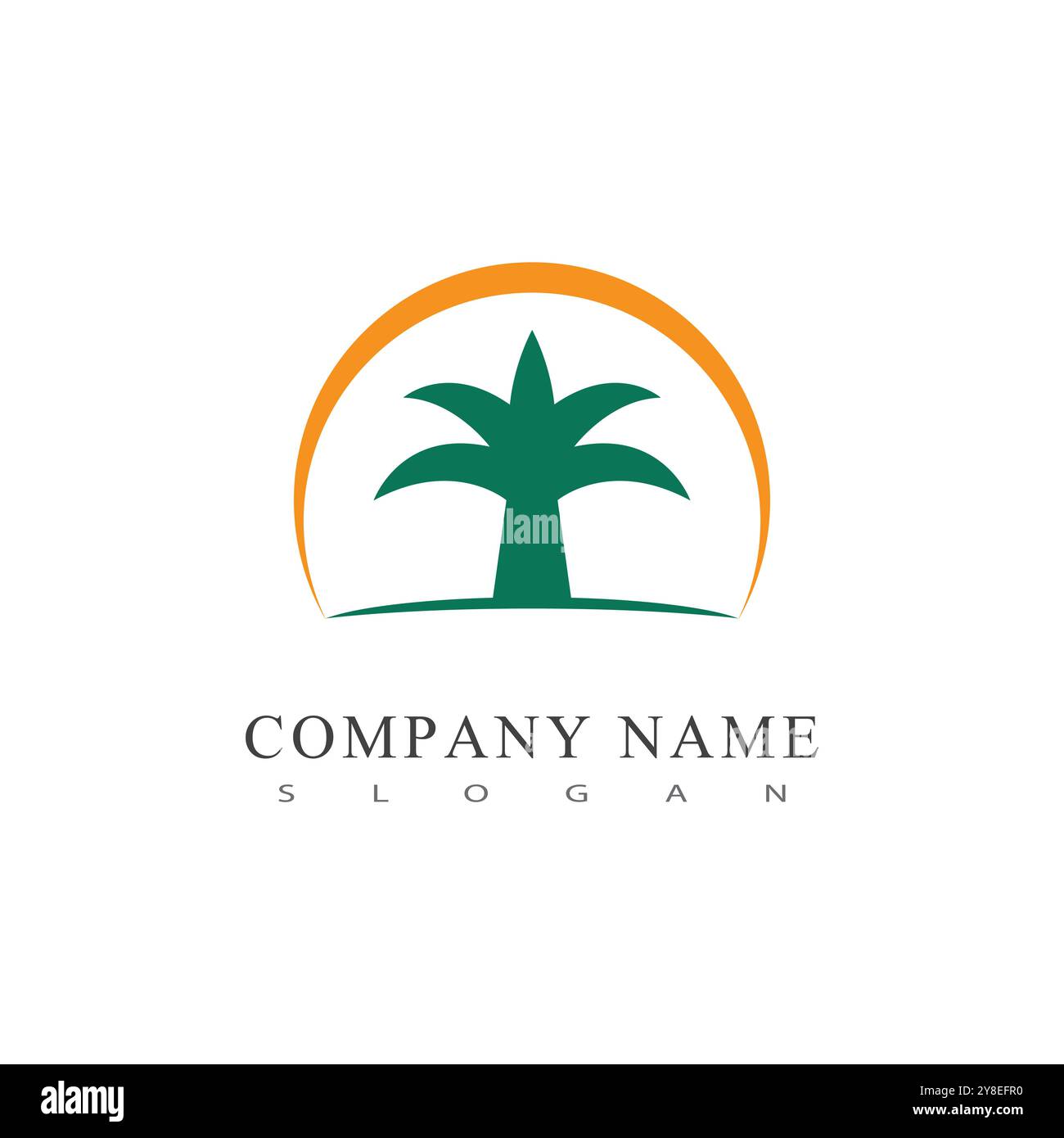 Palm tree summer logo template vector illustration Stock Vector