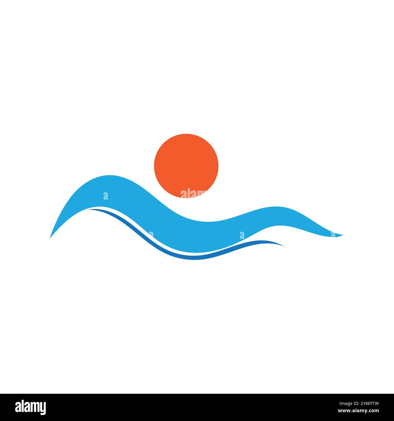 Water Wave illustration logo vector design Stock Vector