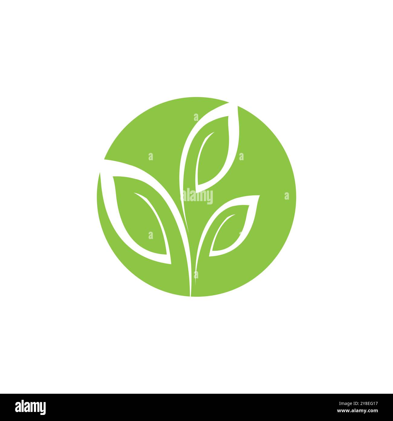 Green leaf illustration nature logo flat design template Stock Vector ...