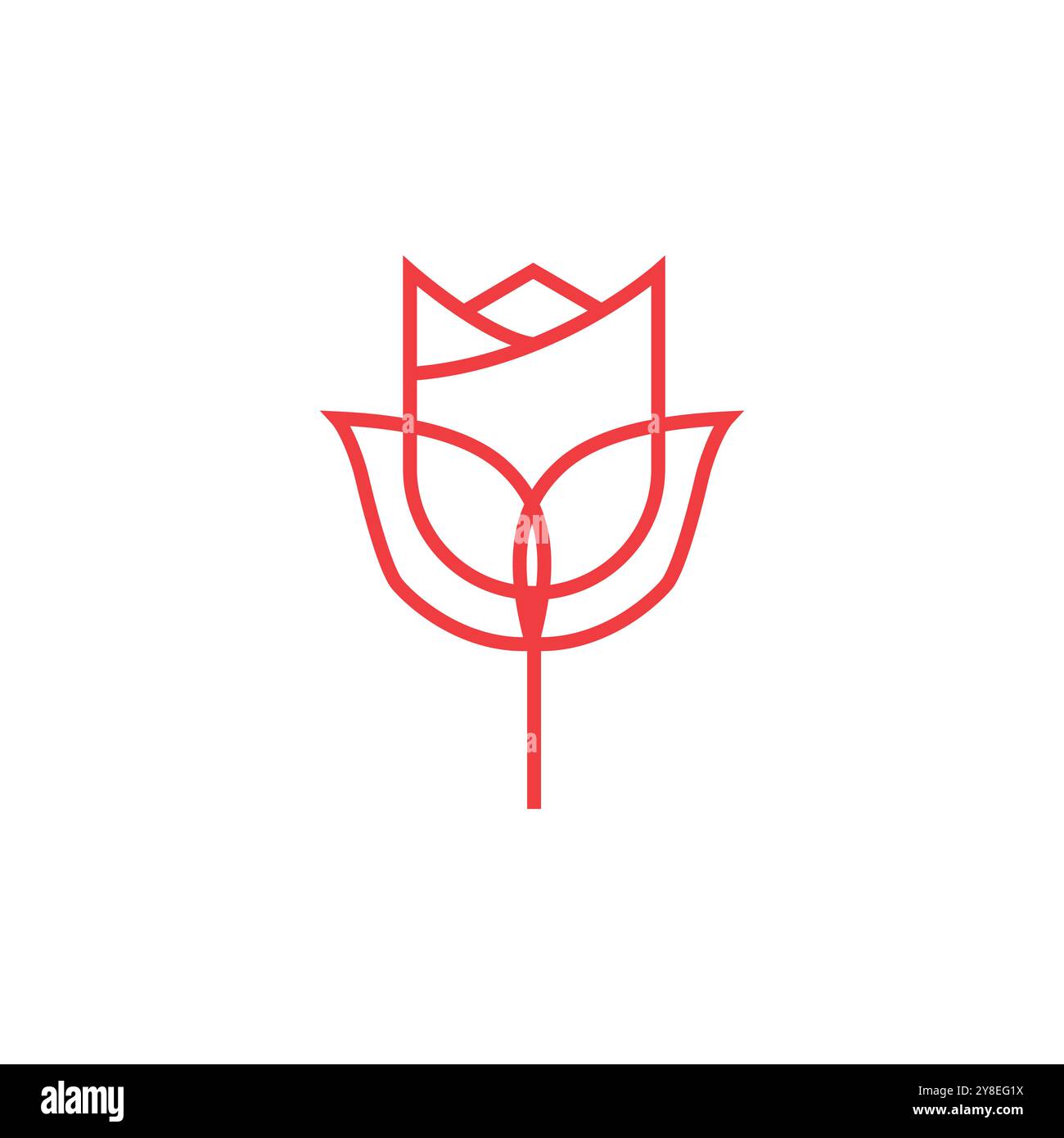 Rose flower Logo ilustration vector Stock Vector