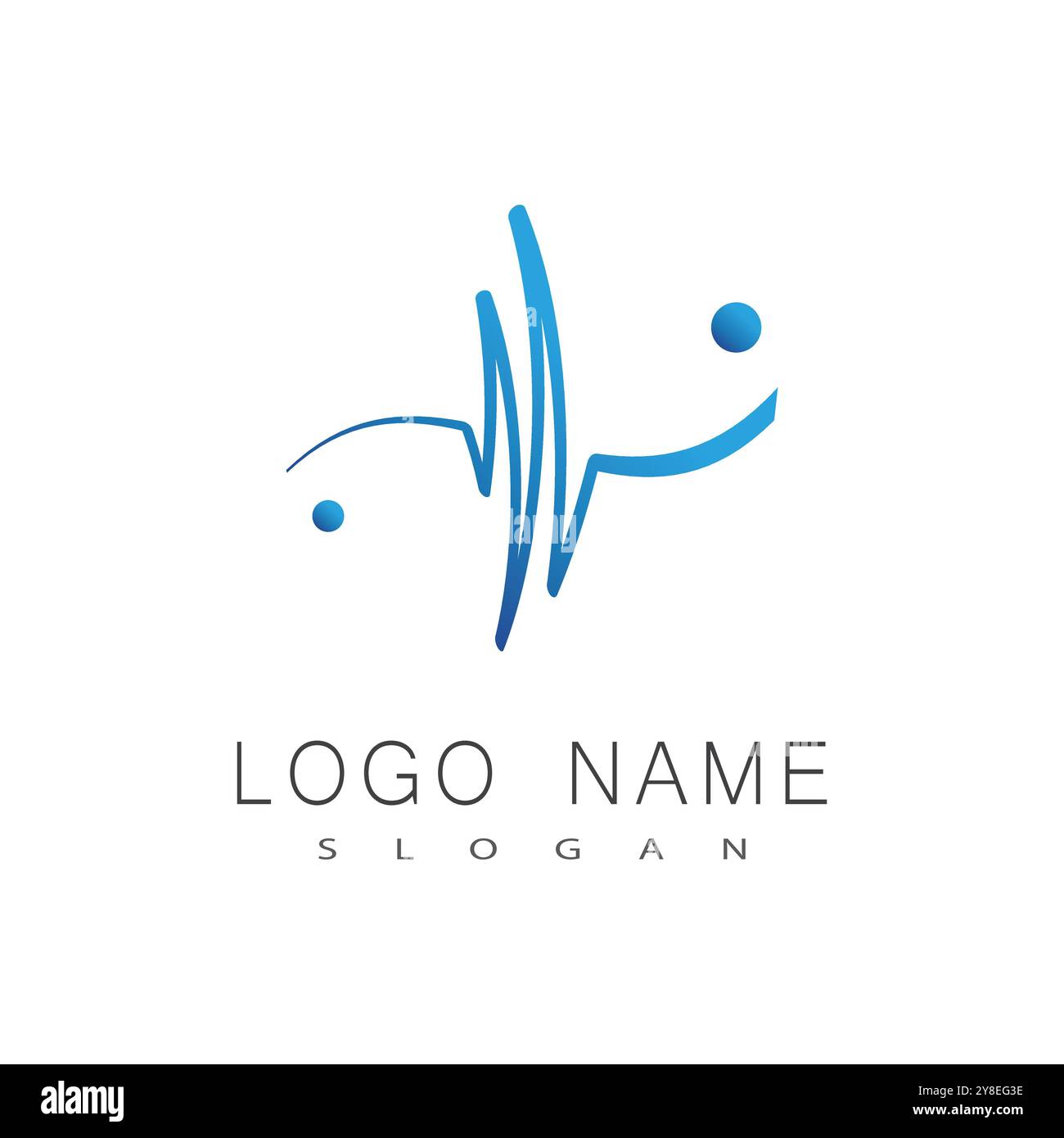 Pulse line ilustration logo vector template Stock Vector