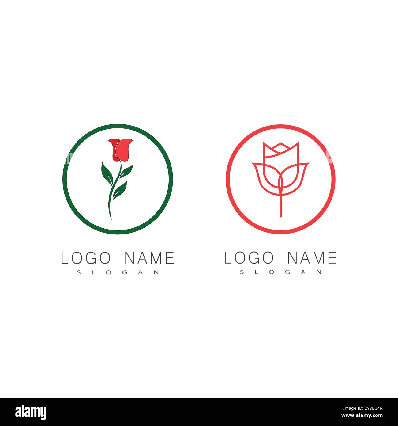 Rose flower Logo ilustration vector Stock Vector