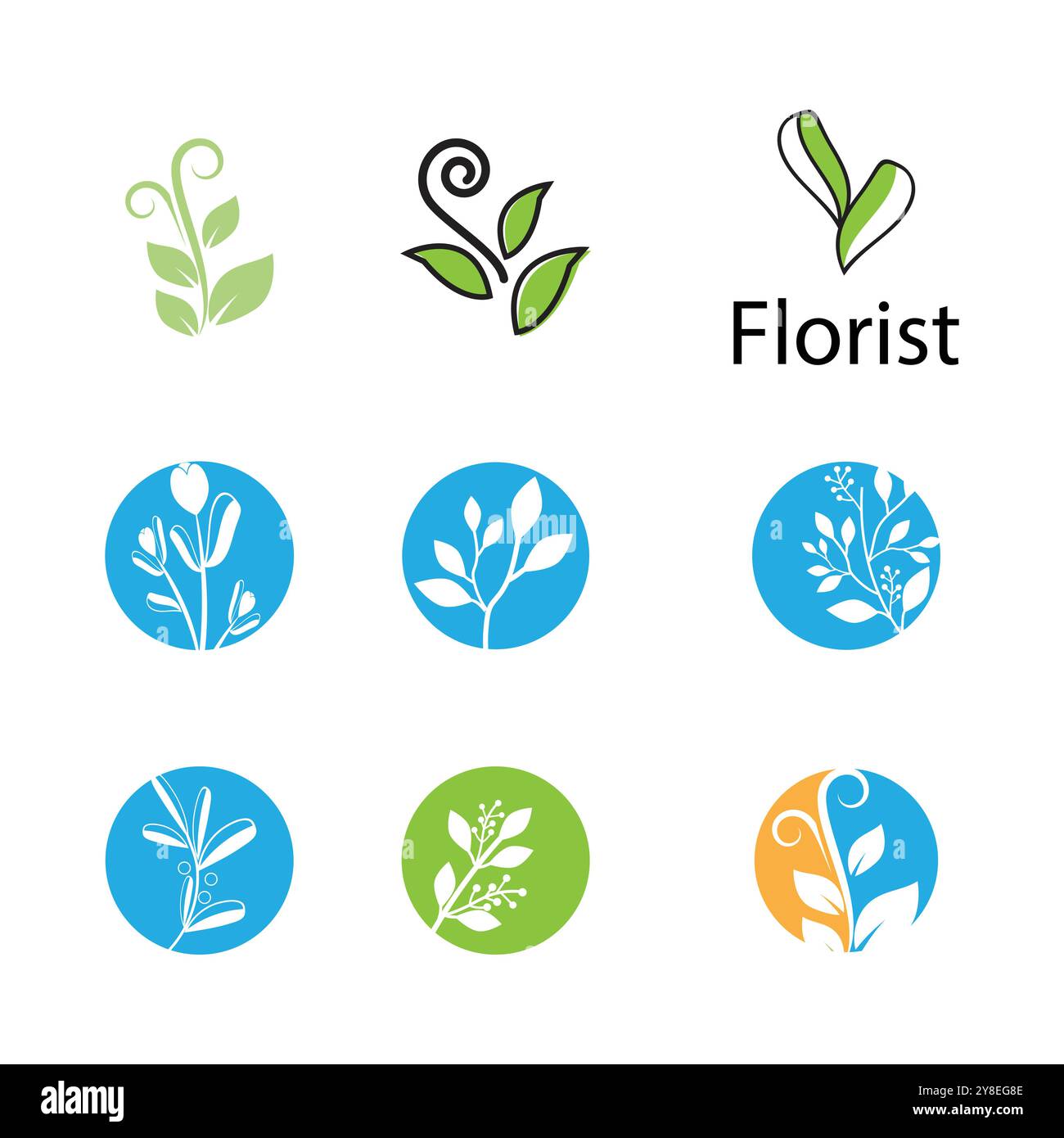 Florist logo template vector symbol design Stock Vector