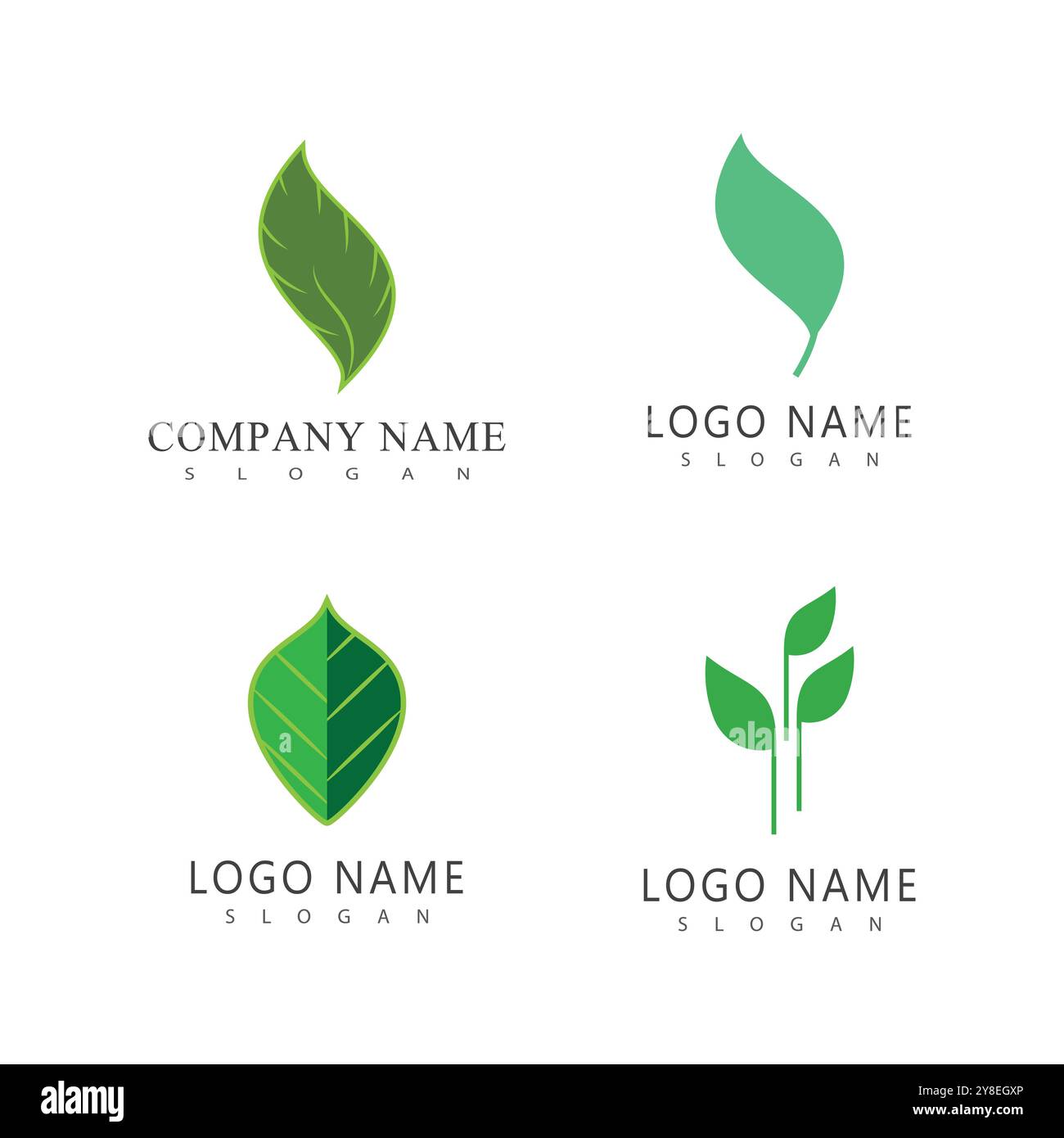 Green leaf logo vector element symbol template Stock Vector Image & Art ...