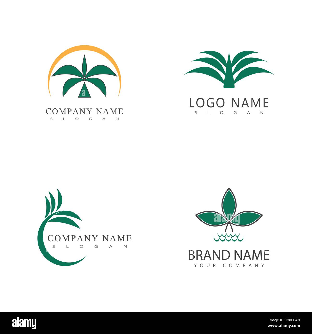 Palm tree summer logo template vector illustration Stock Vector
