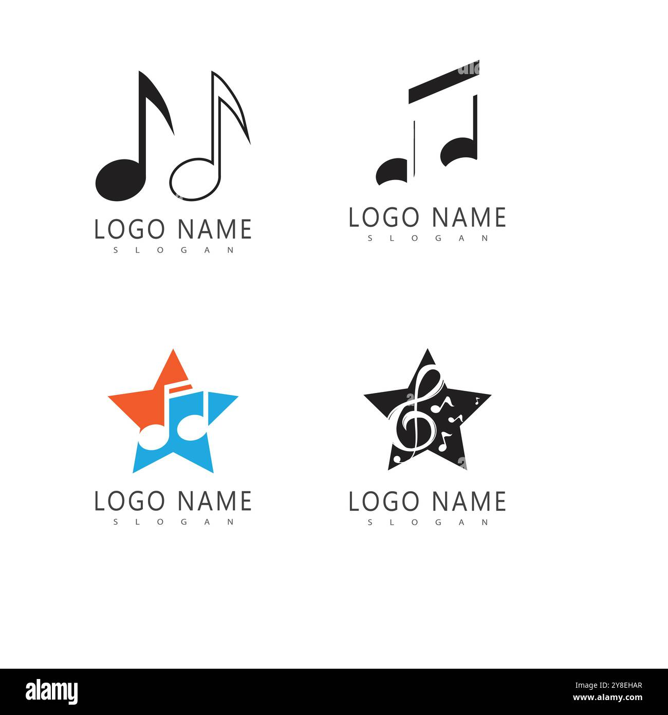 Note music logo vector template symbol design Stock Vector