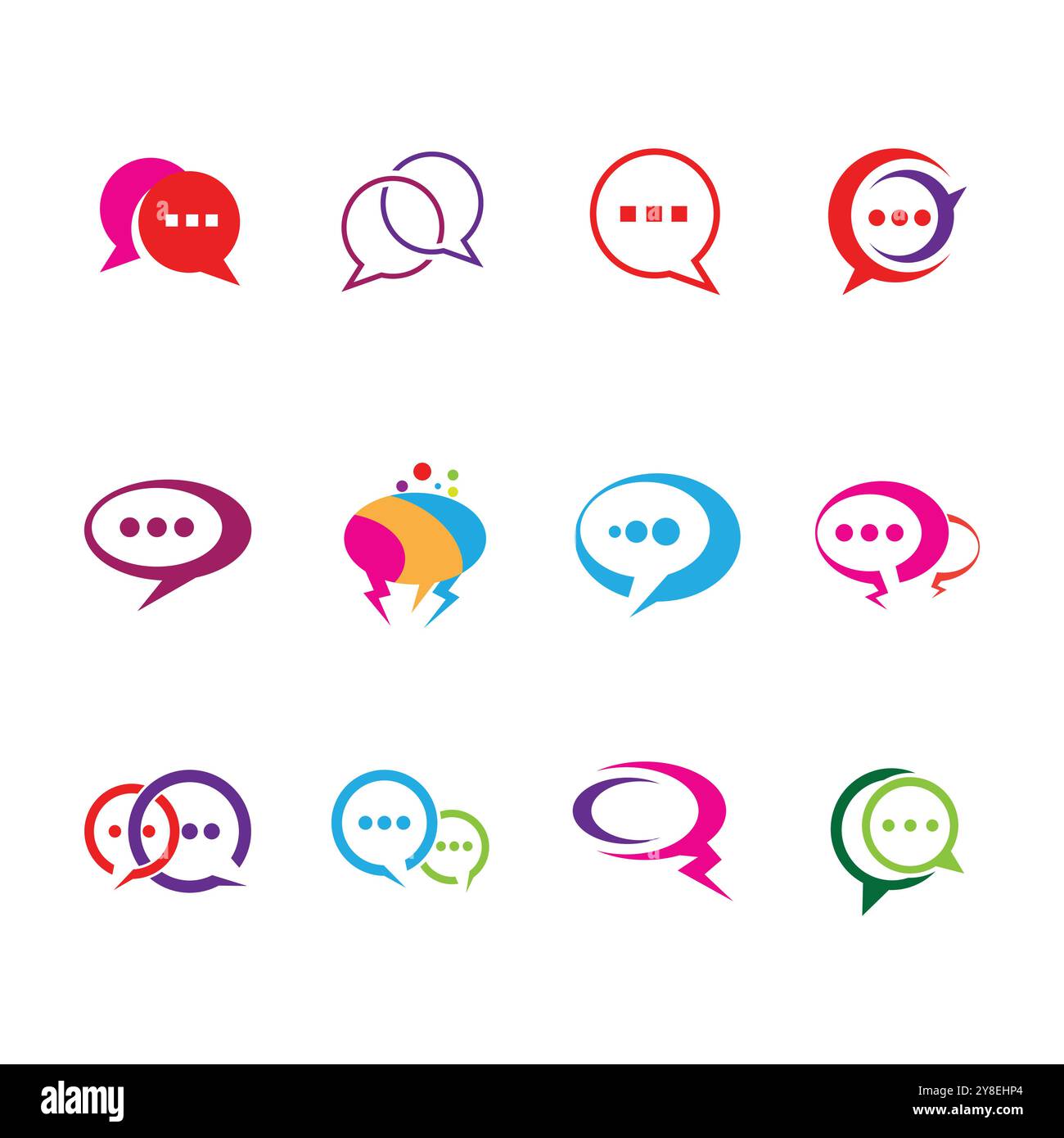 Chatting logo vector template and symbol Stock Vector