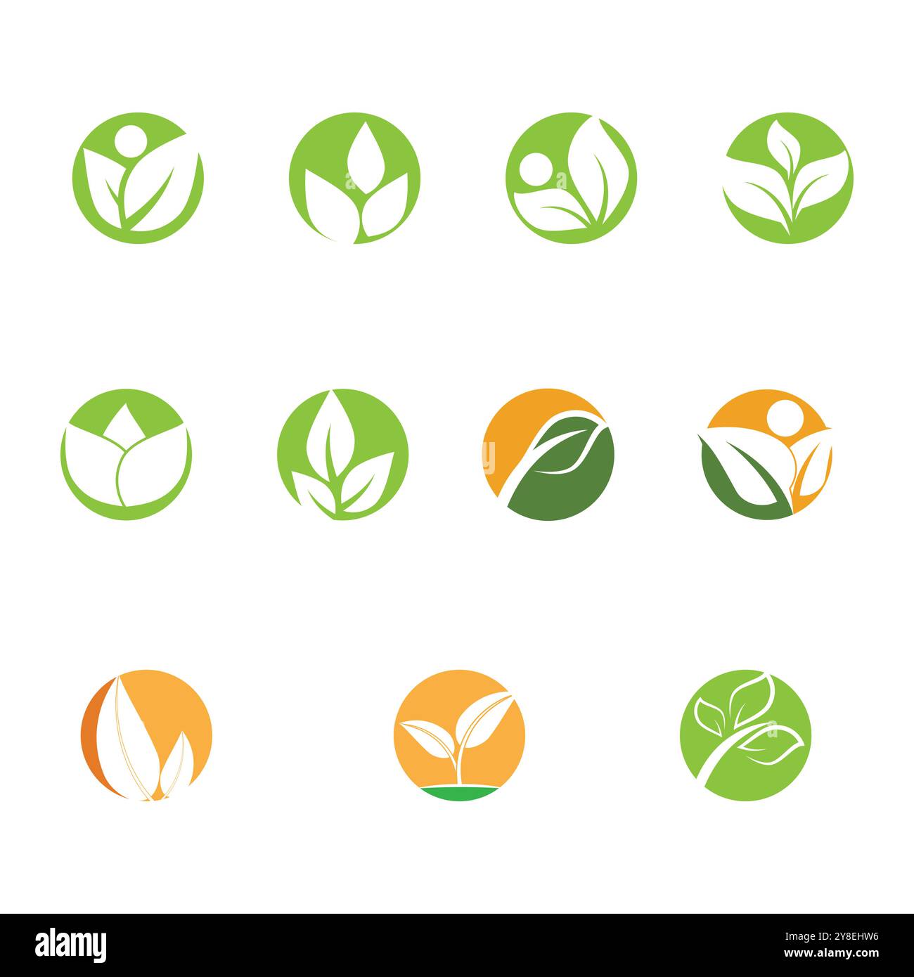 Green leaf illustration nature logo flat design template Stock Vector ...