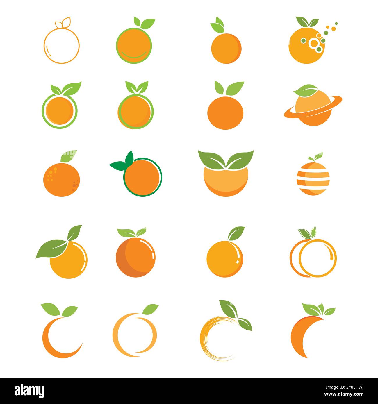 Orange logo design Vector icon illustration design Stock Vector