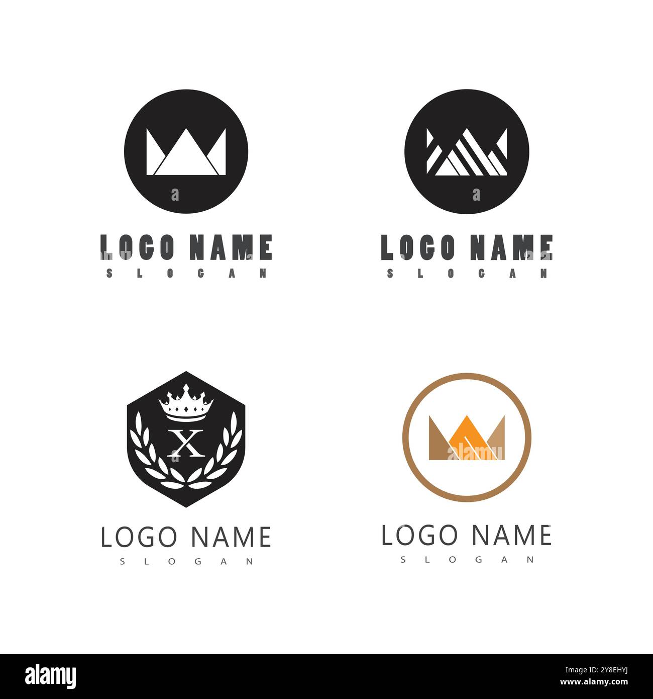 Crown Logo Template vector icon illustration design Stock Vector