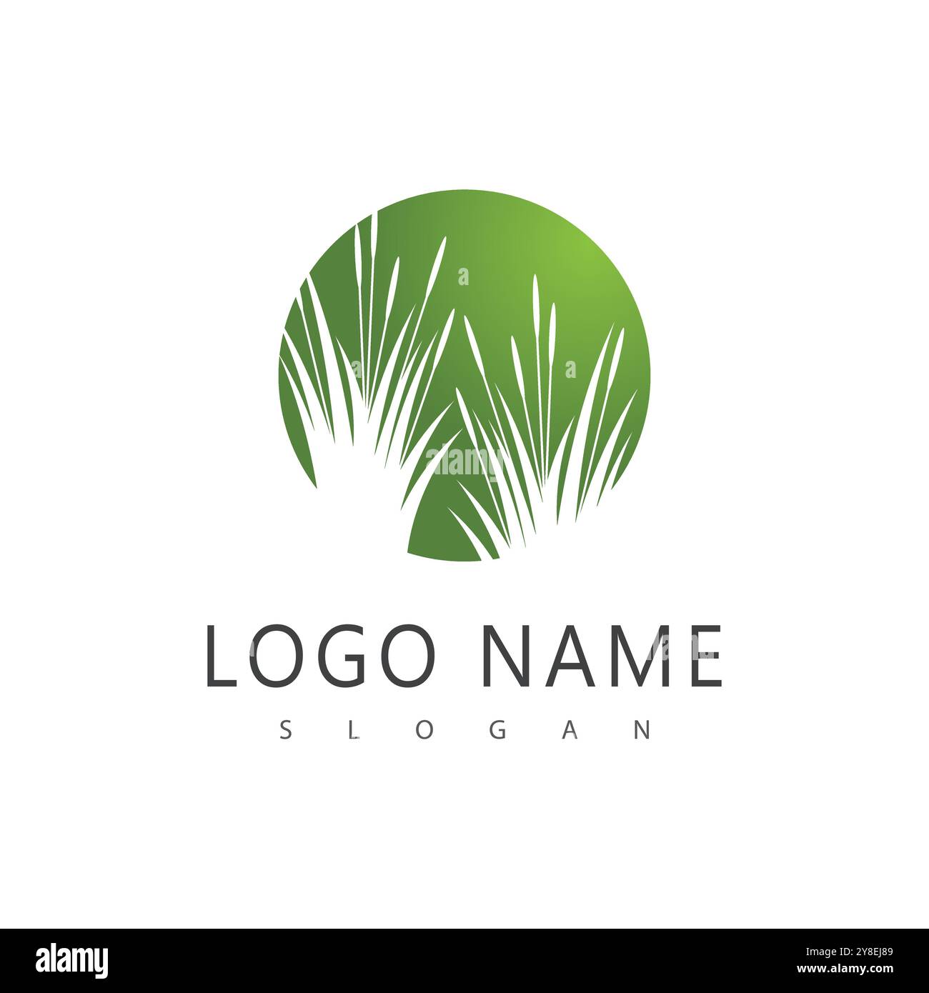 Grass logo vector template element and symbol Stock Vector