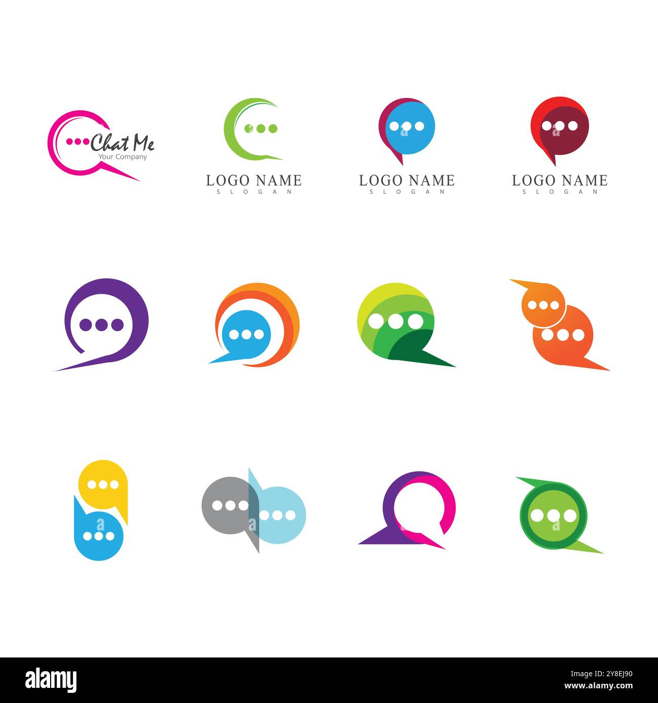 Chatting logo vector template and symbol Stock Vector