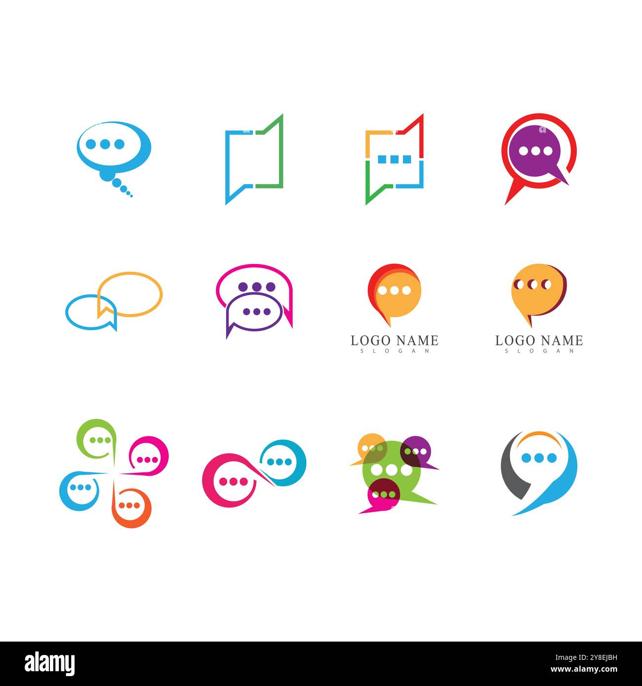 Chatting logo vector template and symbol Stock Vector