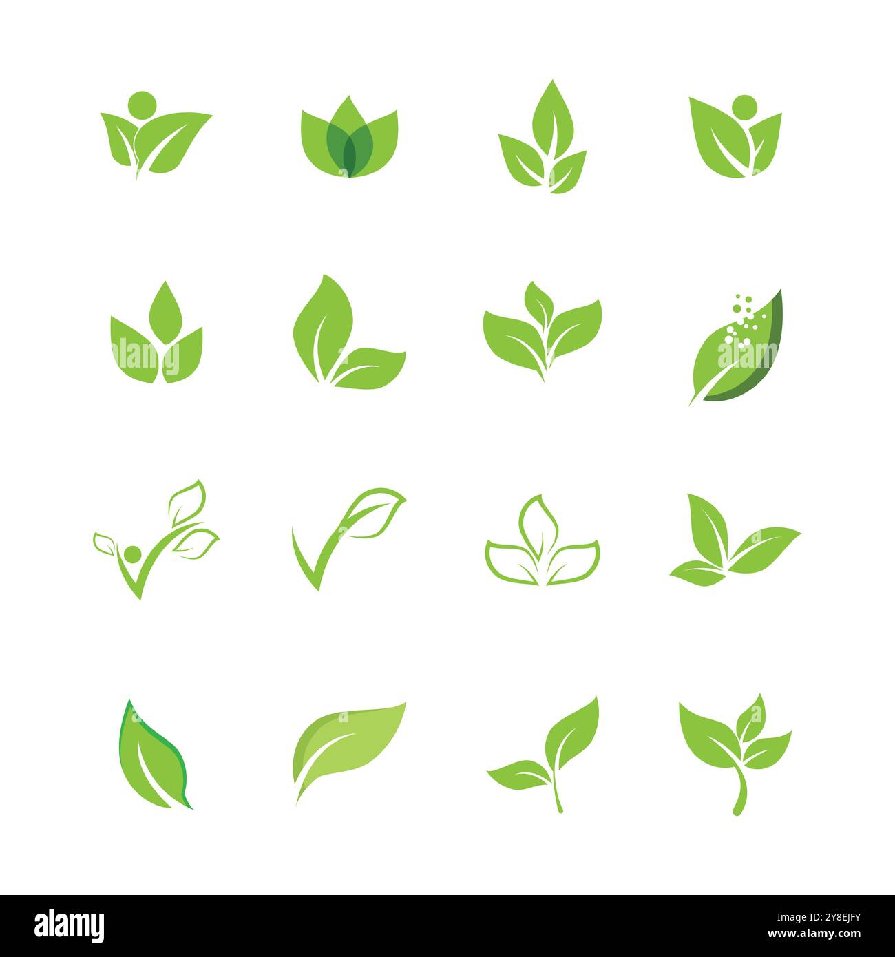 Green leaf illustration nature logo flat design template Stock Vector ...
