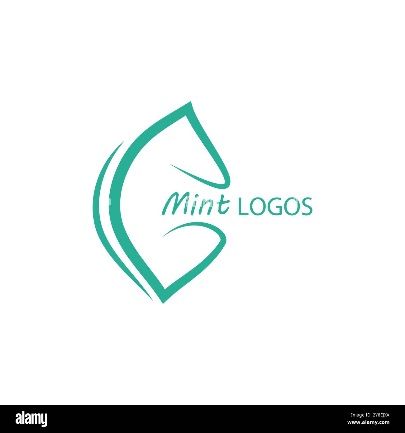 Mint leaf logo vector element template and symbol Stock Vector