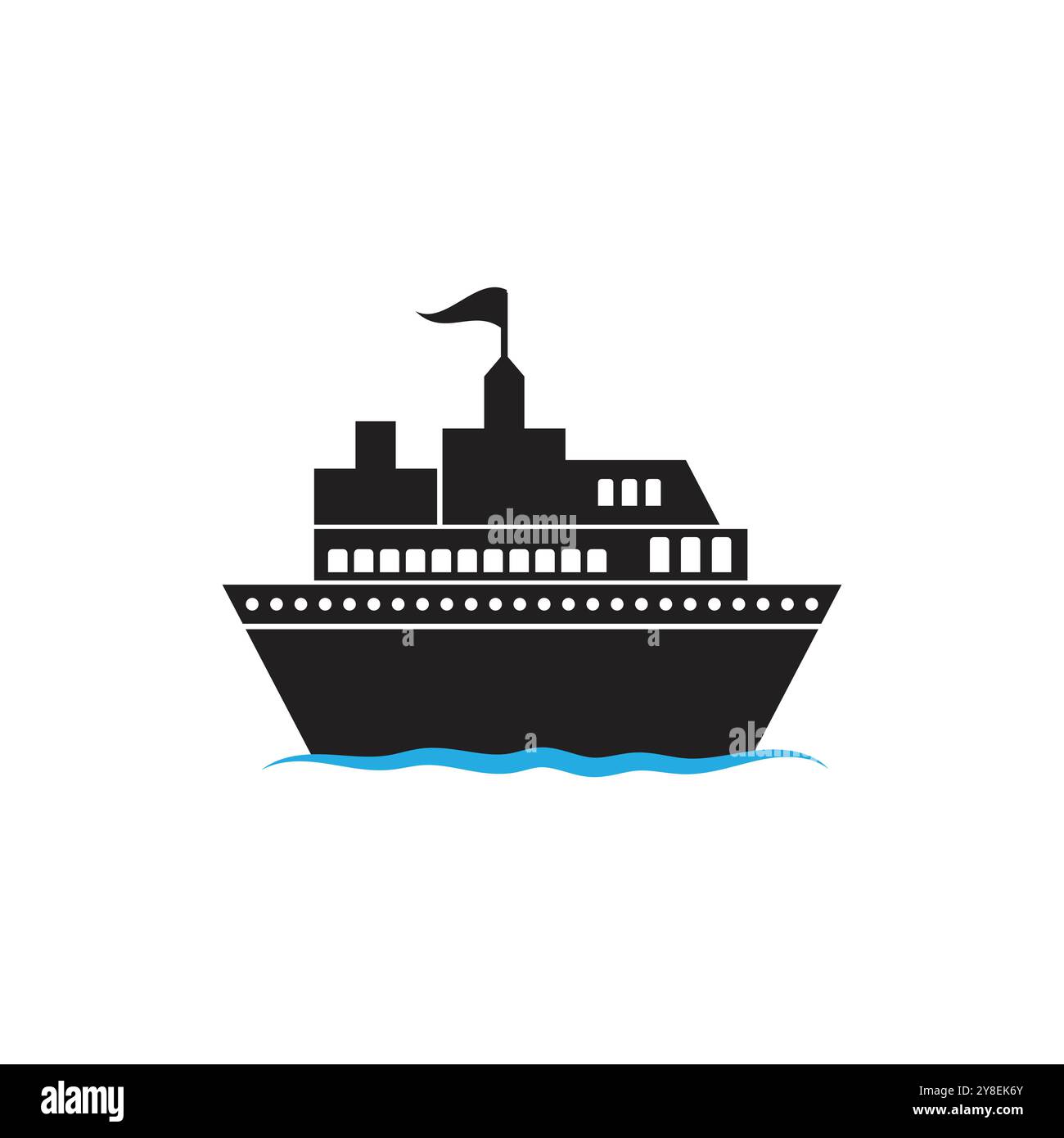 Cruise ship Logo icon Template vector flat design Stock Vector