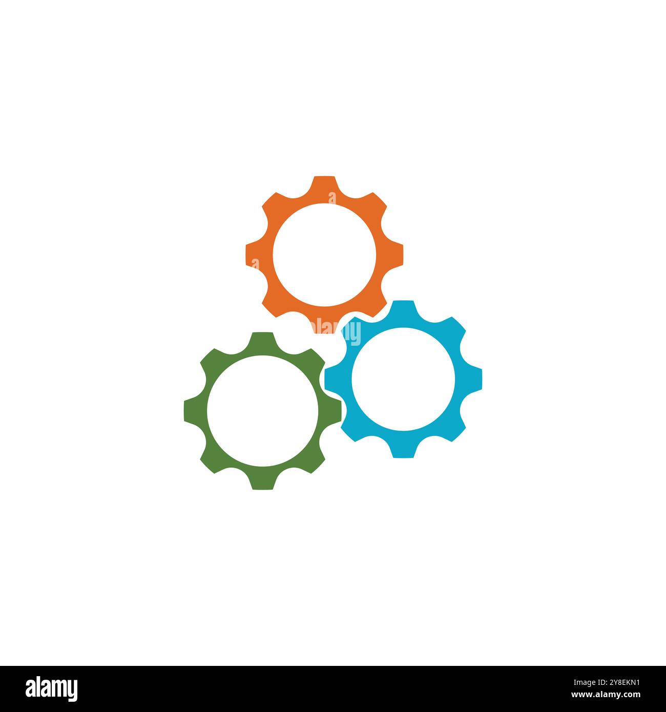Gear illustration logo icon vector flat design template and symbol Stock Vector