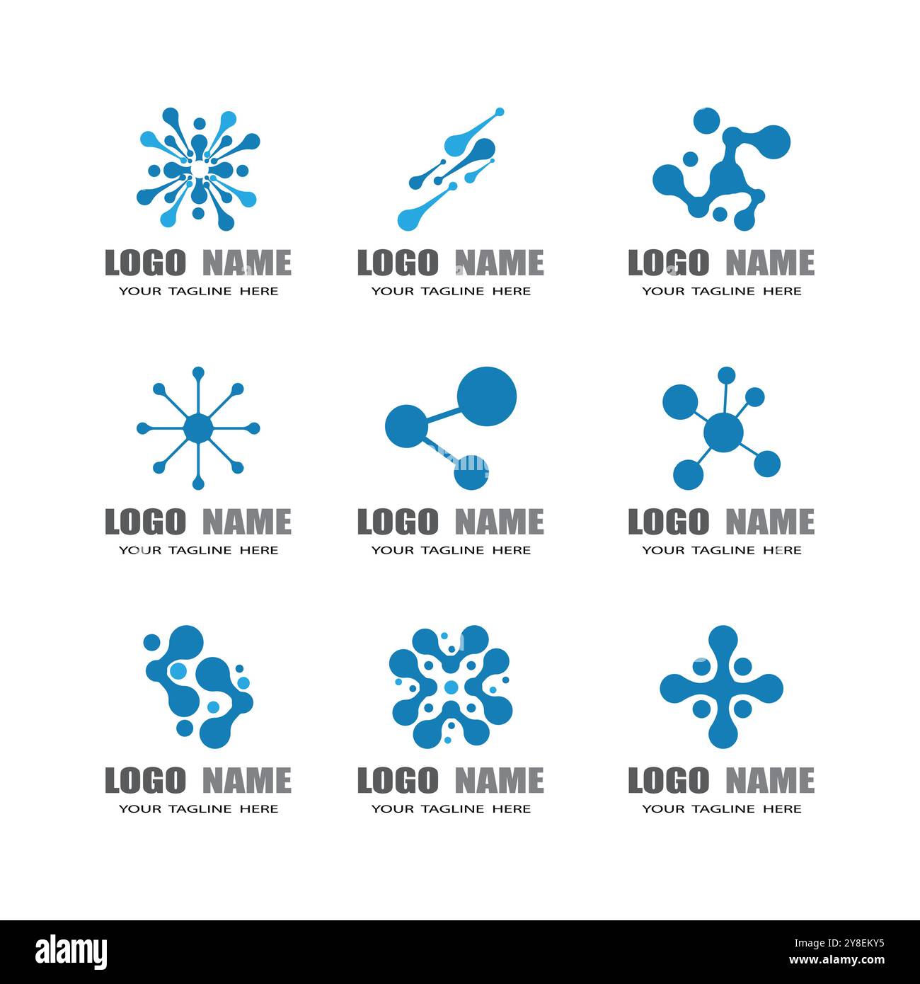 Molecule logo illustration vector template Stock Vector