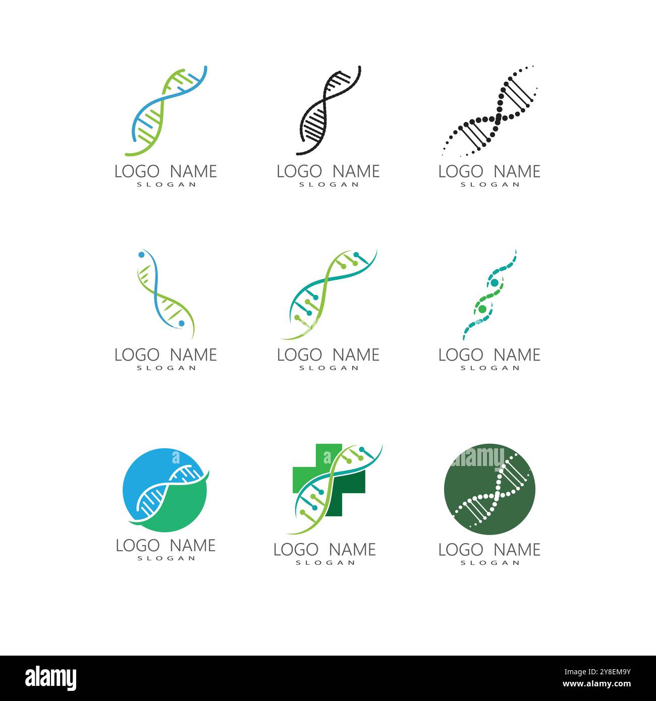 DNA gene Logo Template vector symbol illustration Stock Vector
