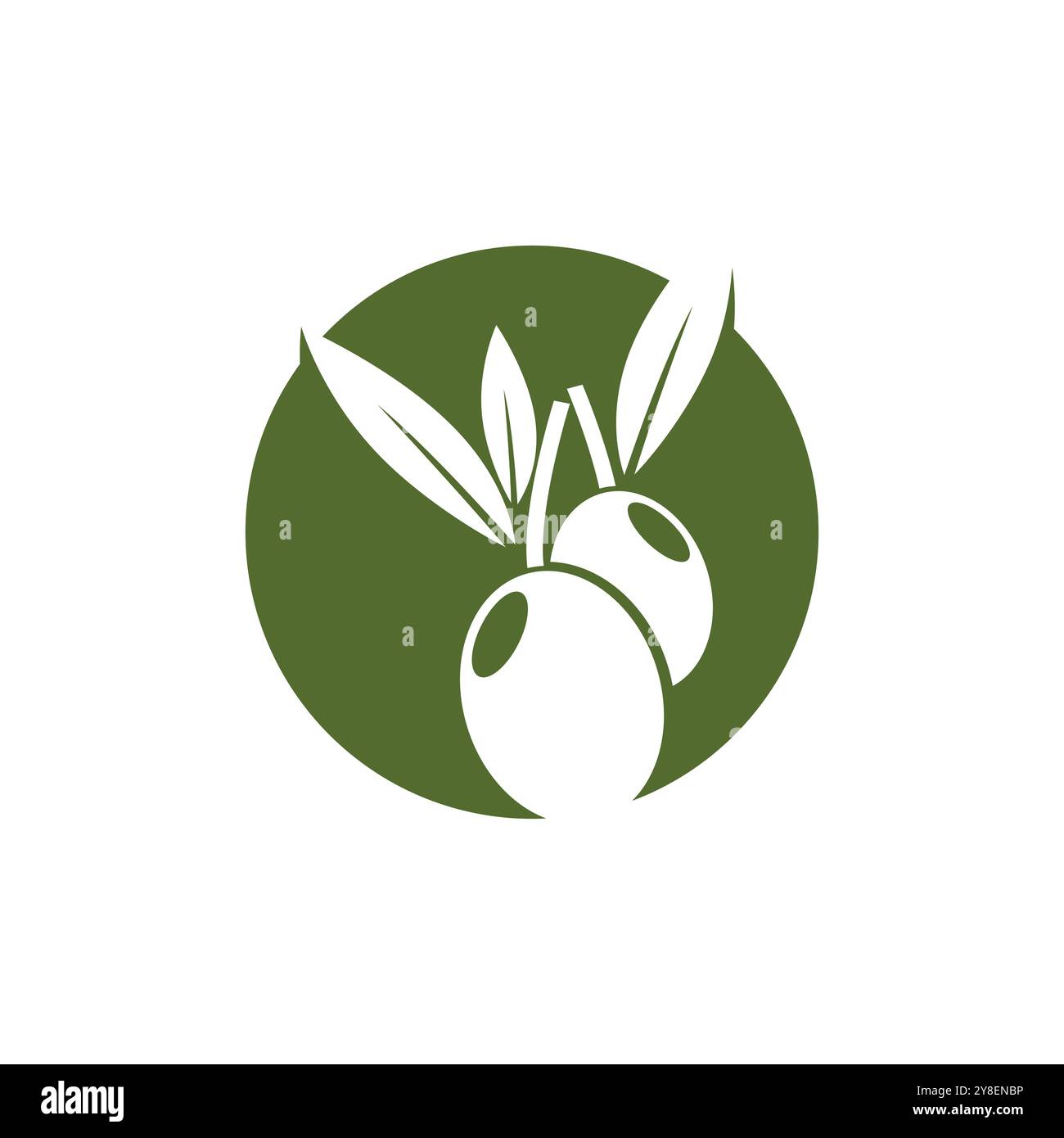 Olive logo vector template symbol element nature Stock Vector