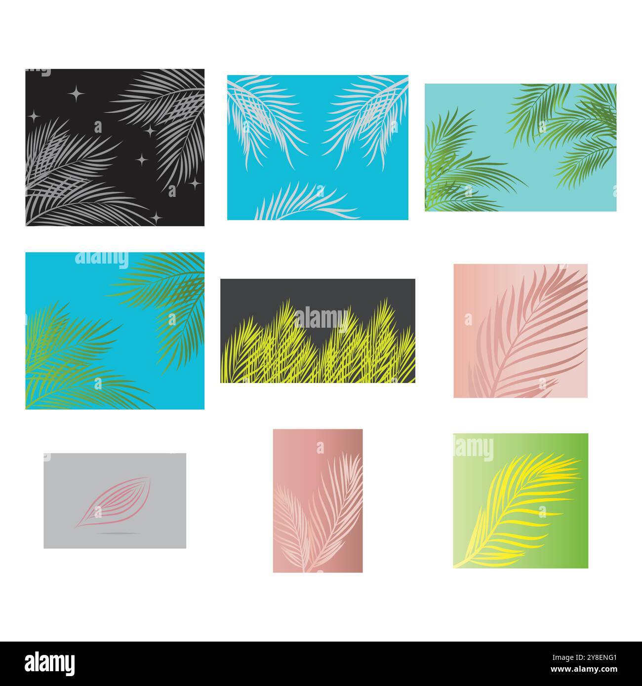 Leaf palm logo vector template symbol and design Stock Vector