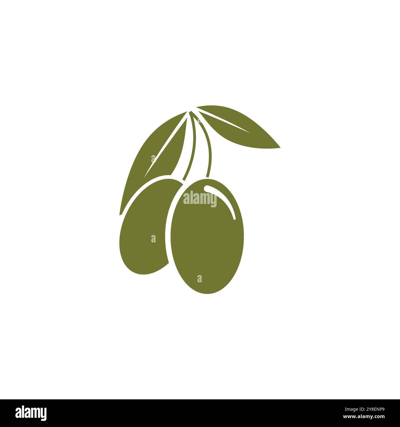 Olive logo vector template symbol element nature Stock Vector