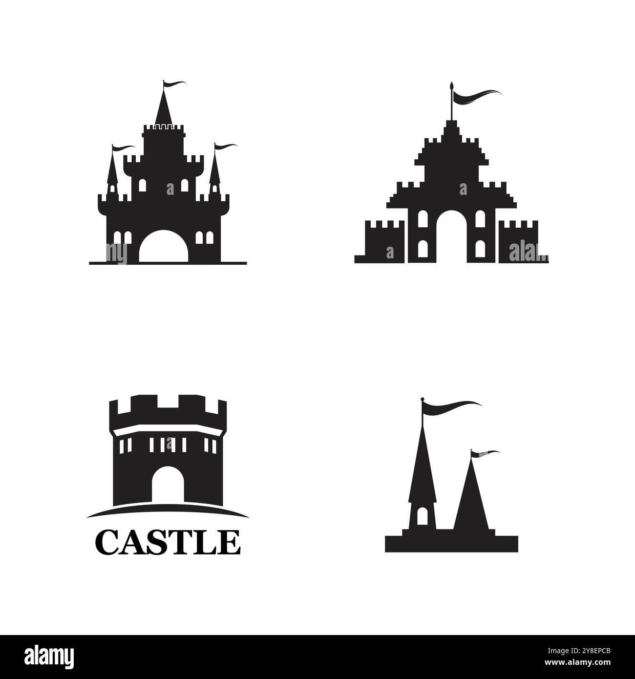 Castle Logo Template vector symbol  icon design Stock Vector