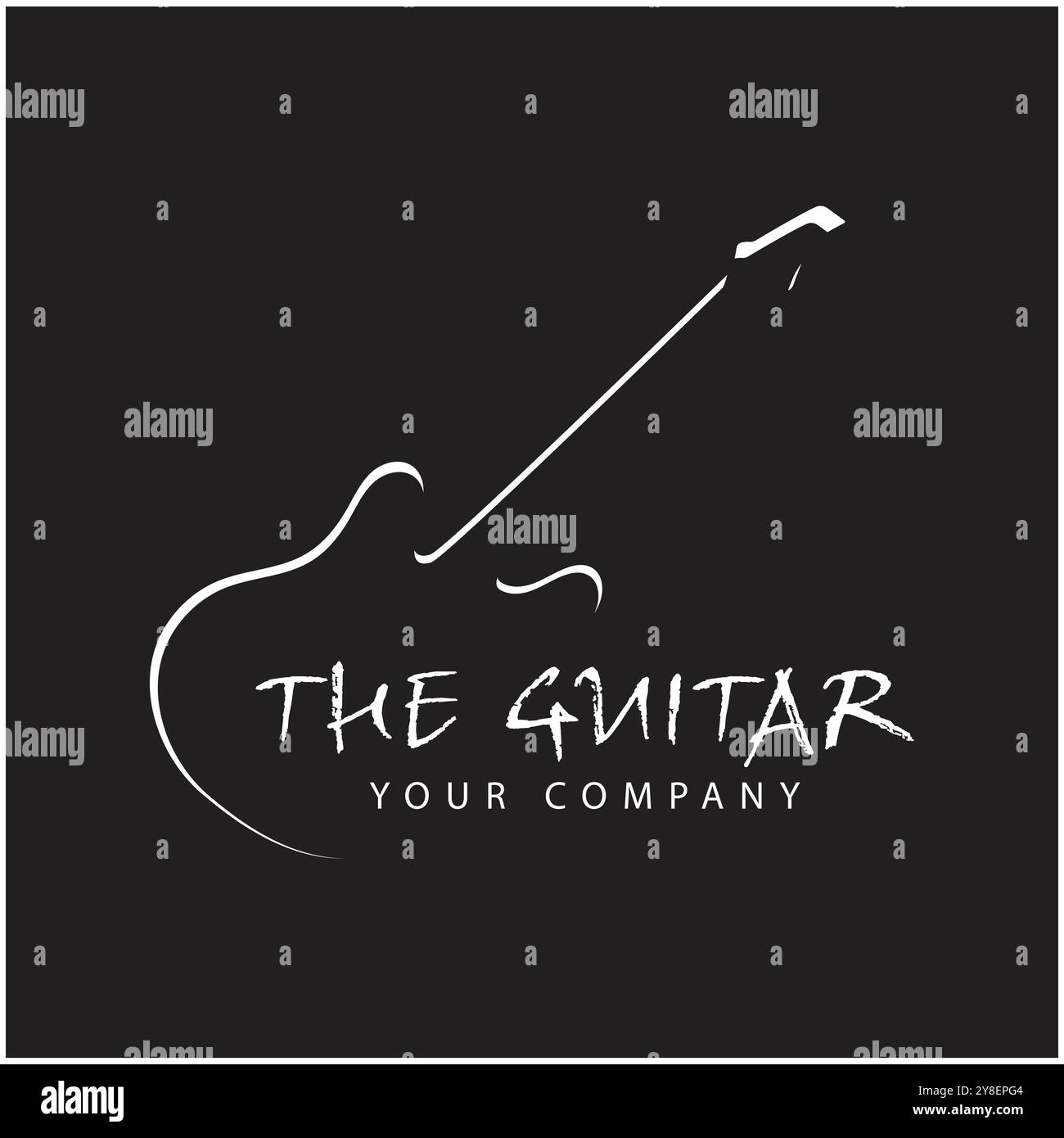 Guitar illustration logo design vector and symbol Stock Vector