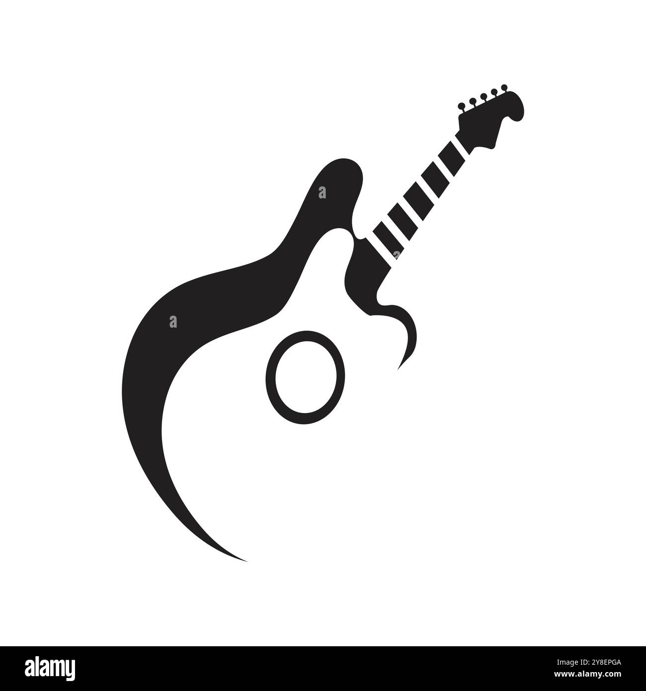 Guitar illustration logo design vector and symbol Stock Vector