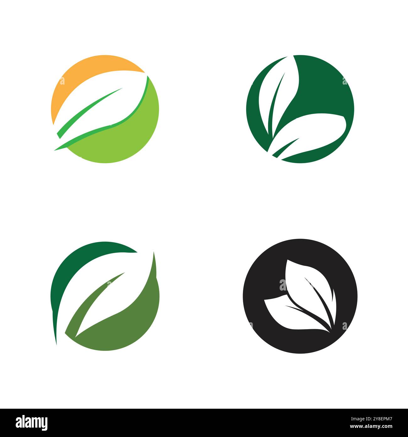 Green leaf illustration nature logo design Stock Vector Image & Art - Alamy