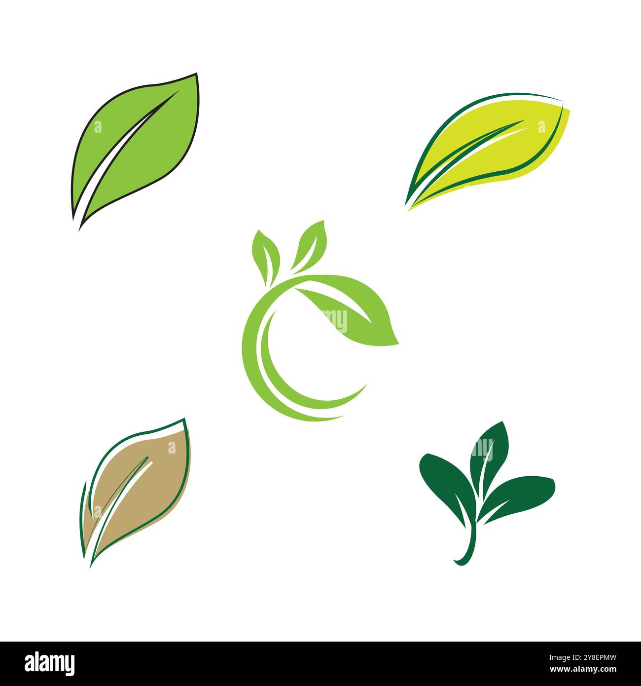 Green leaf illustration nature logo design Stock Vector Image & Art - Alamy
