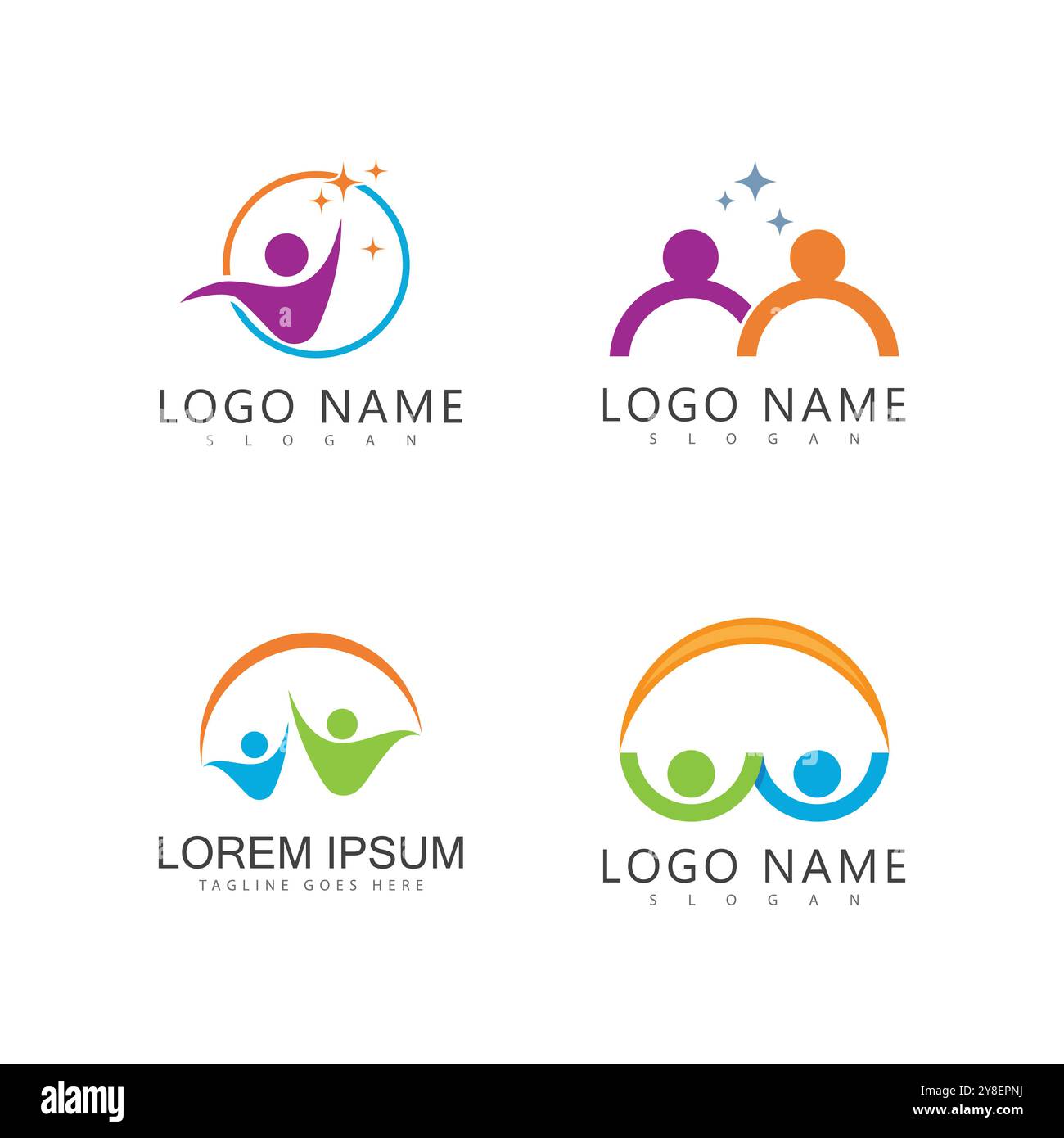 Adoption and community care Logo template vector Stock Vector