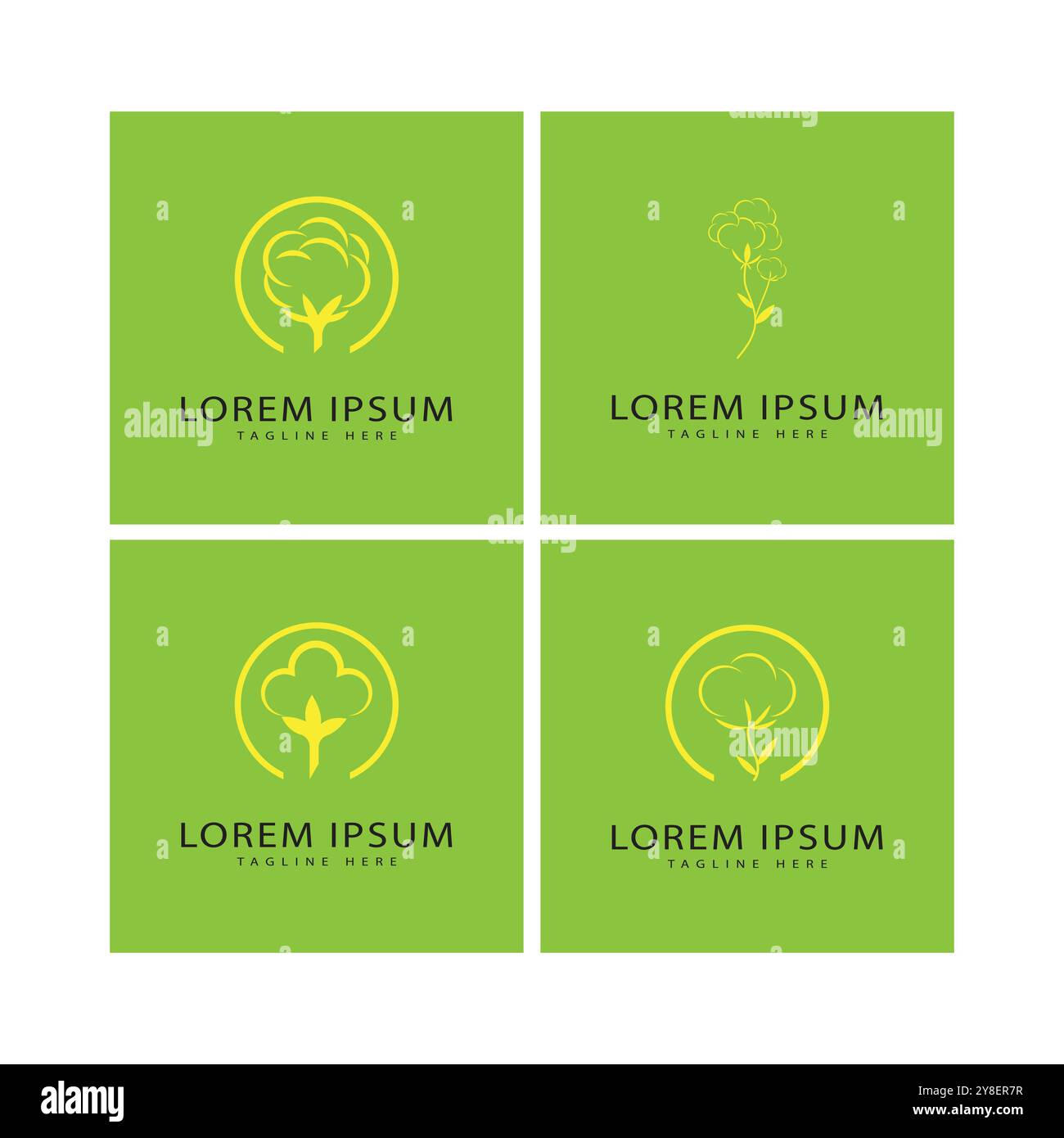 Set Cotton Logo Template vector symbol nature Stock Vector