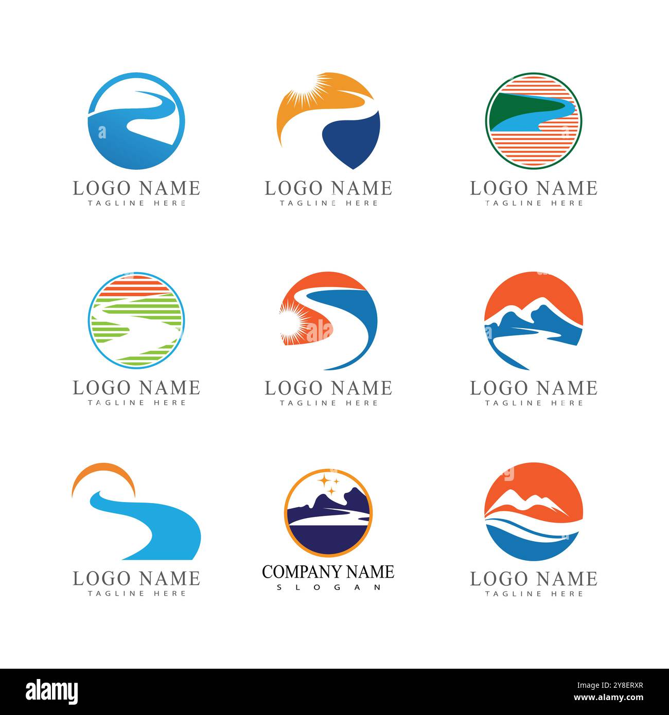 River vector icon illustration logo design Stock Vector