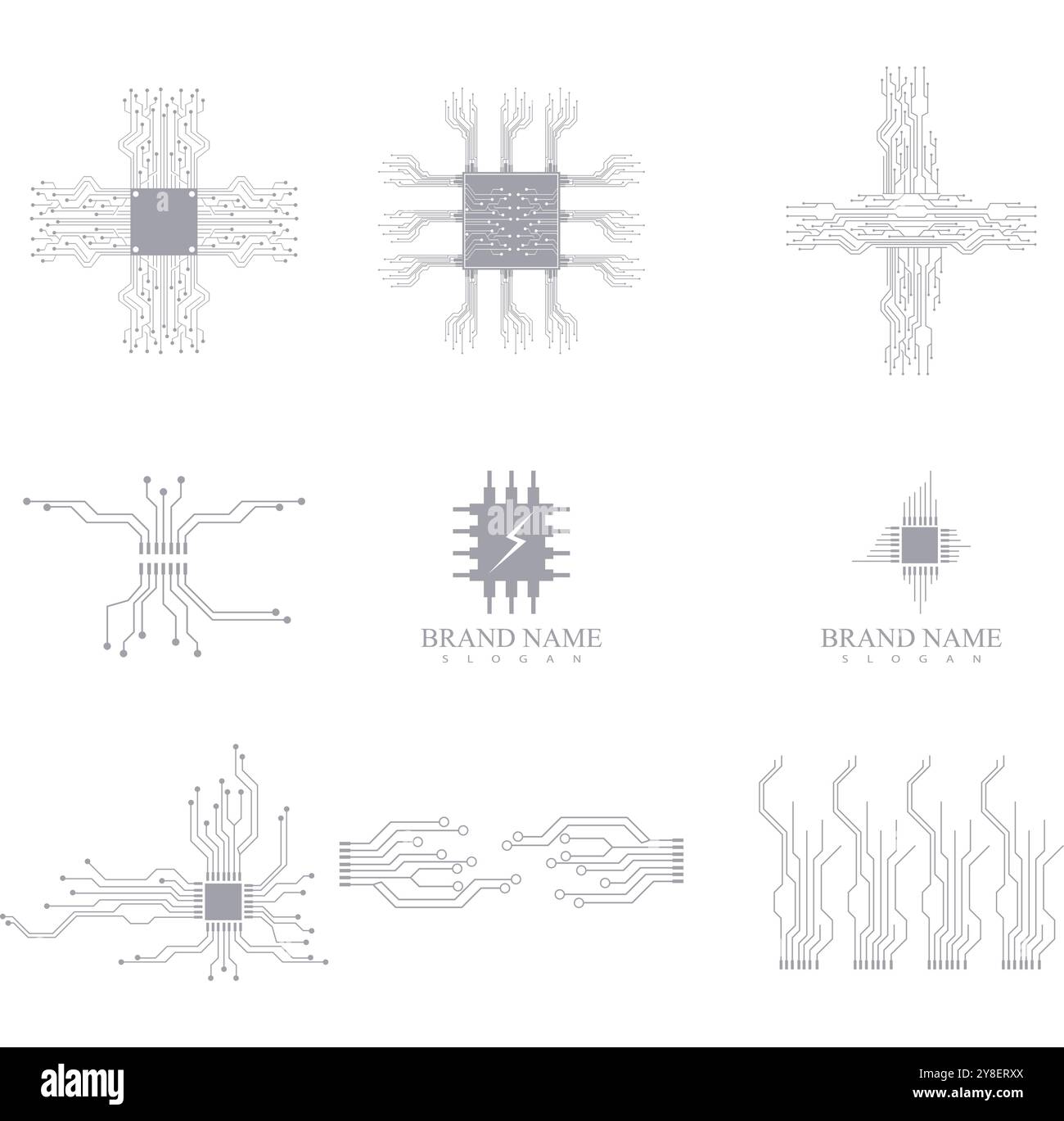 Circuit Logo Template vector illustration icon design Stock Vector