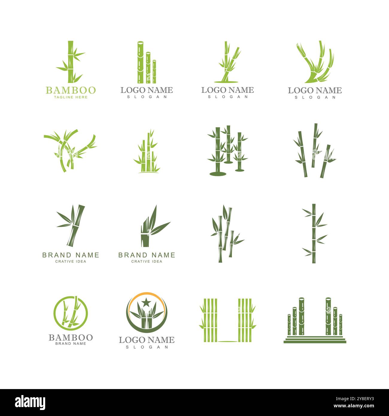 Bamboo Logo Template vector icon illustration design Stock Vector