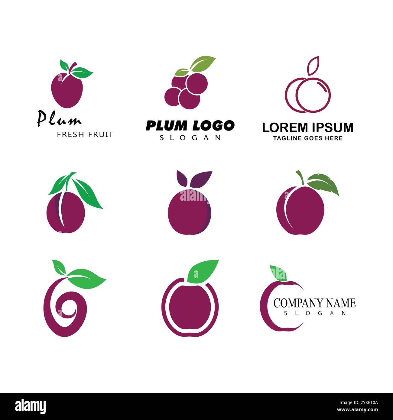 Plum logo vector icon design template Stock Vector