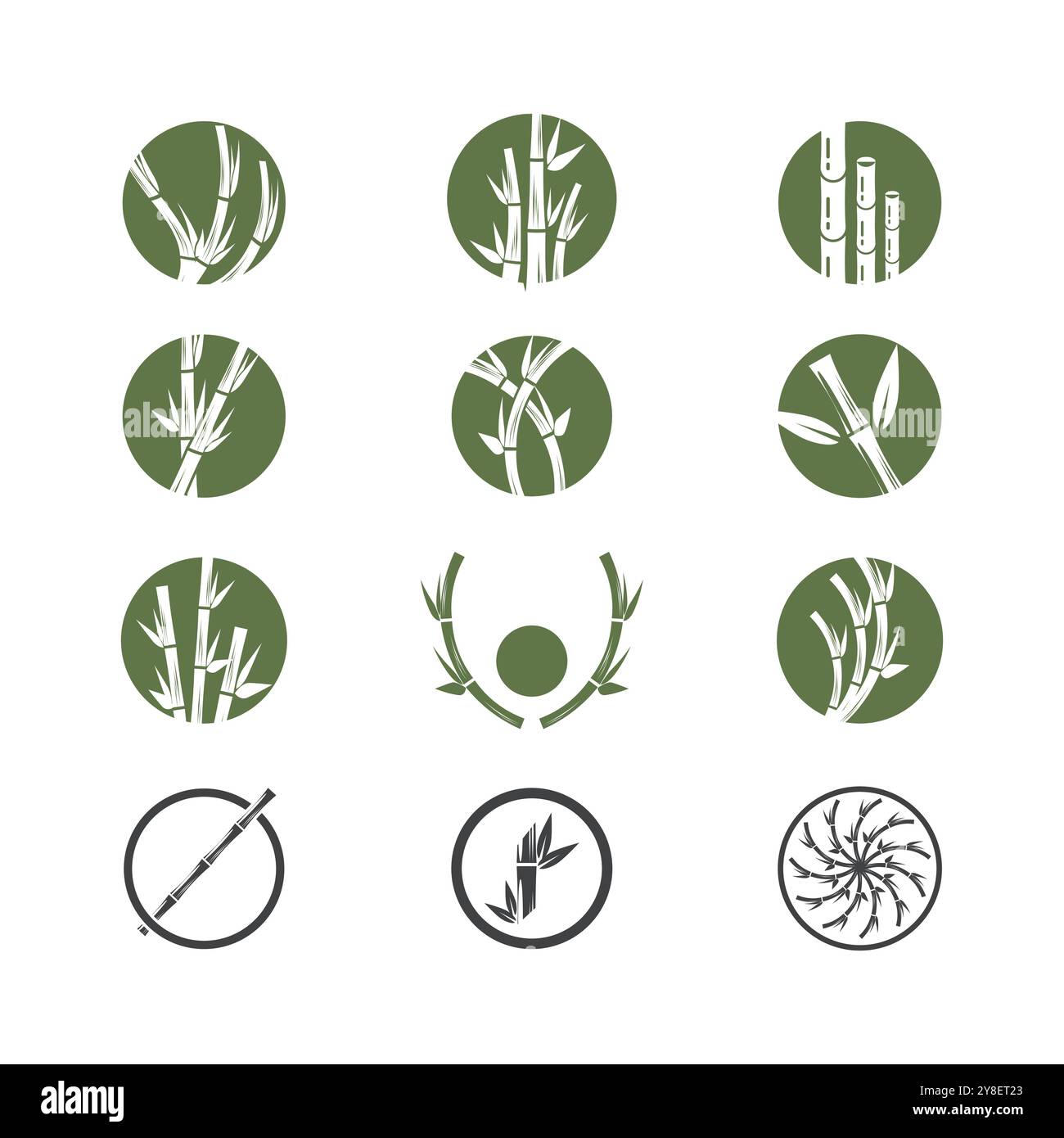 Bamboo Logo Template vector icon illustration design Stock Vector