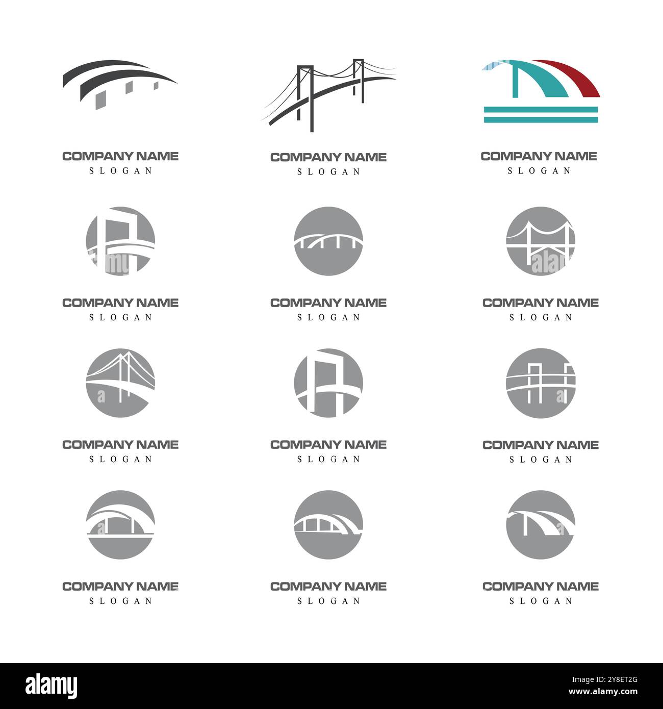 Bridge Logo Template vector icon illustration design Stock Vector