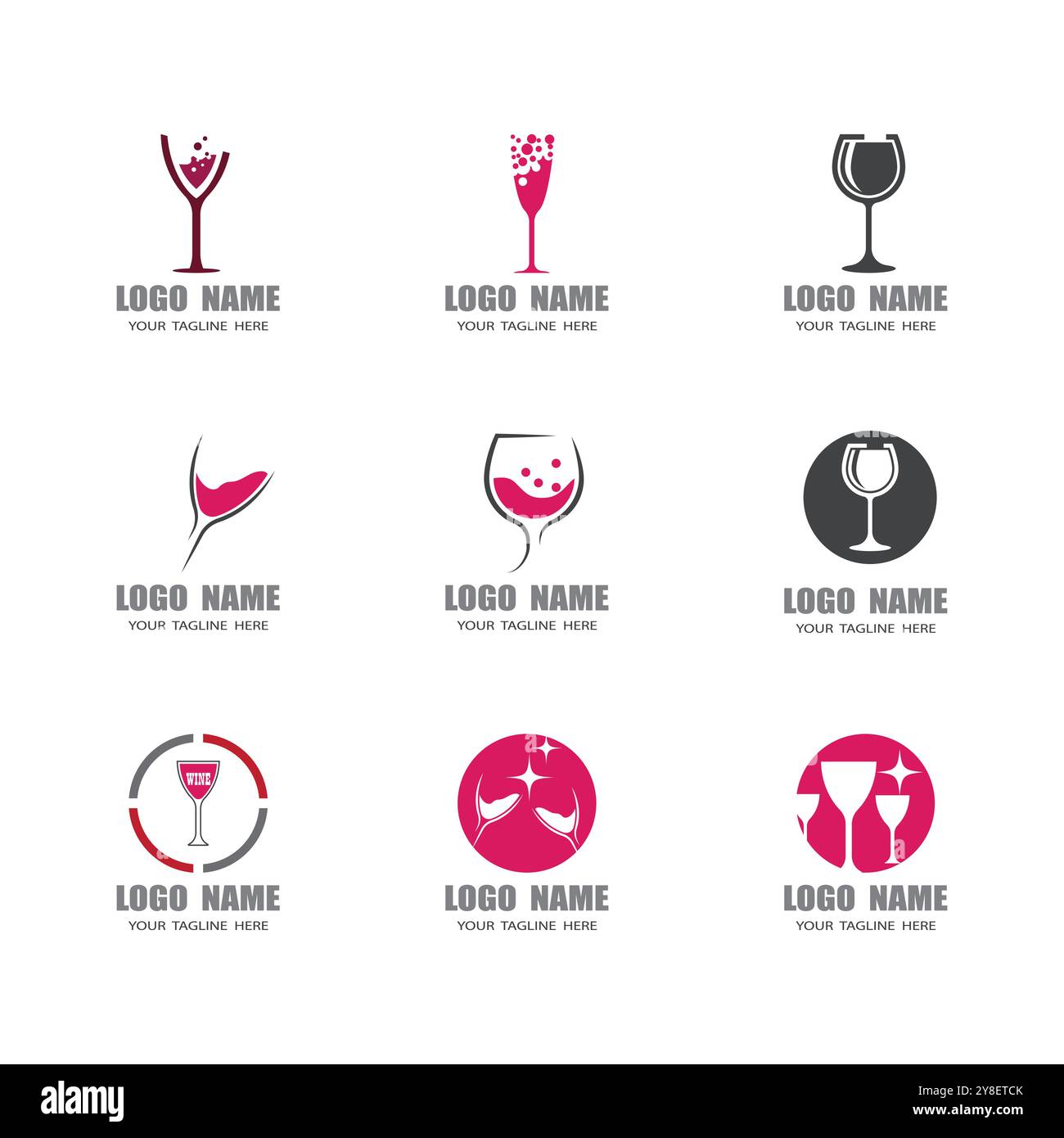 Wine Logo Template vector symbol nature Stock Vector