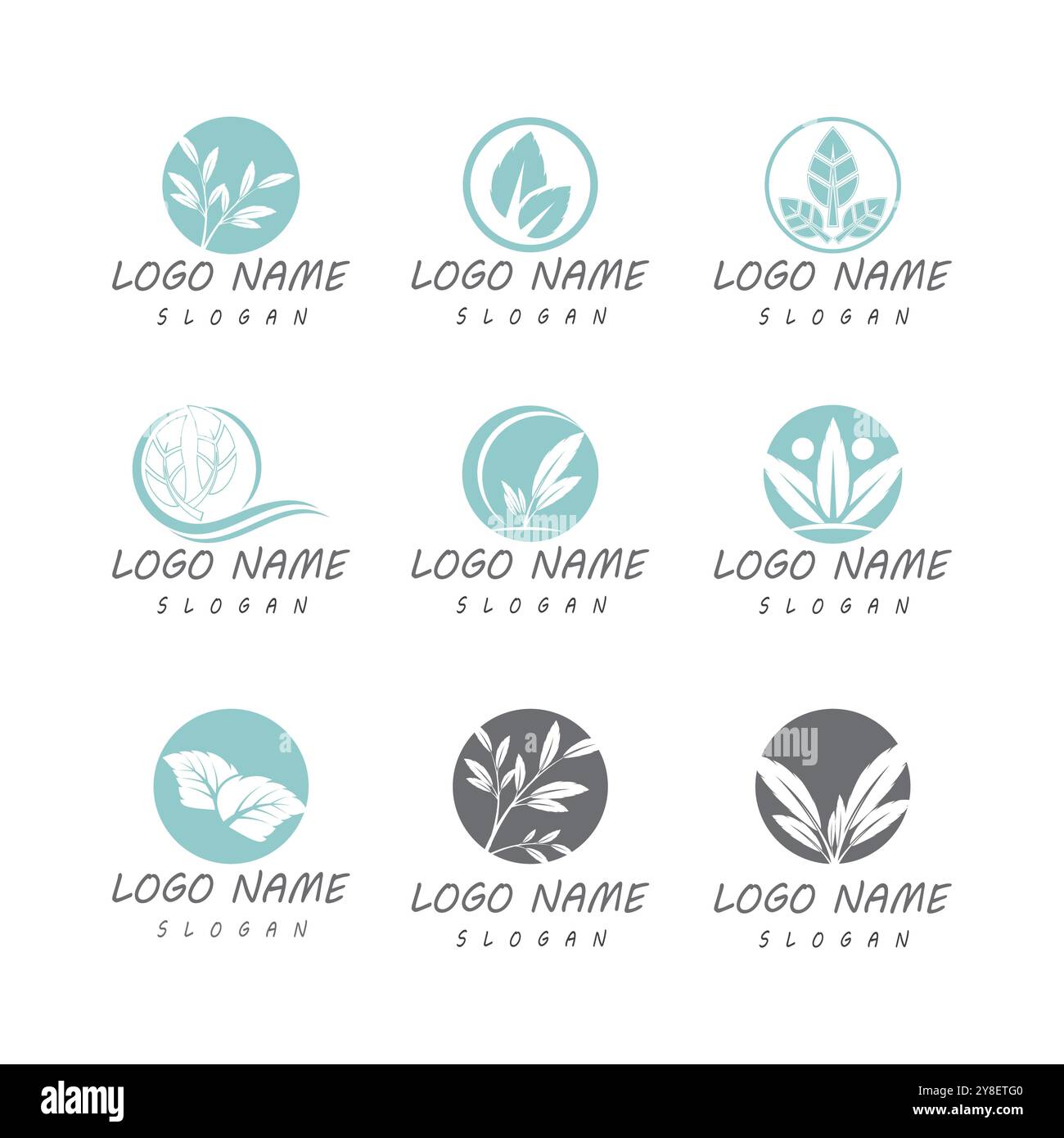 Mint leaves flat vector color icon template illustration design Stock Vector
