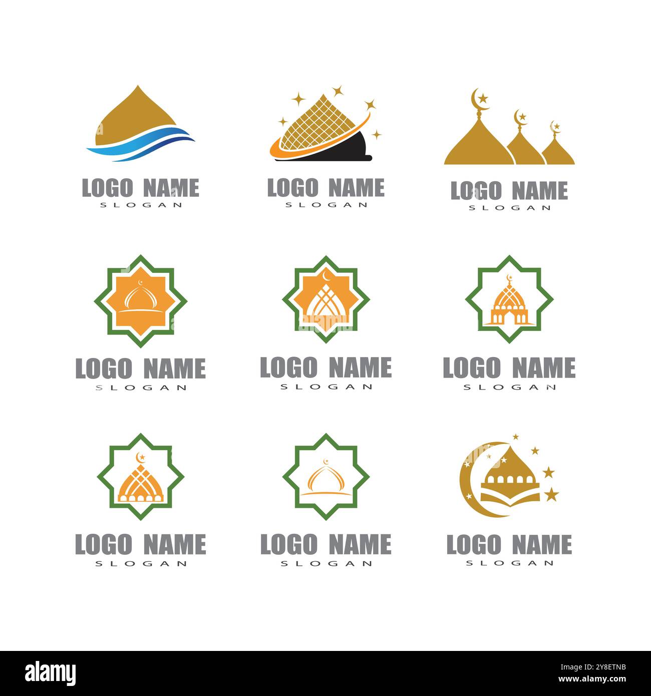 Mosque Logo Template vector symbol illustration design Stock Vector