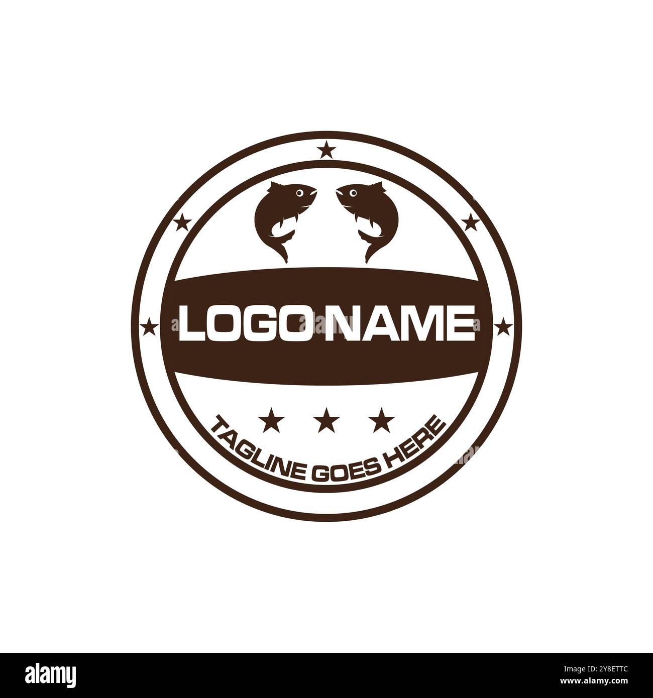 Fish logo template. Creative vector symbol Stock Vector
