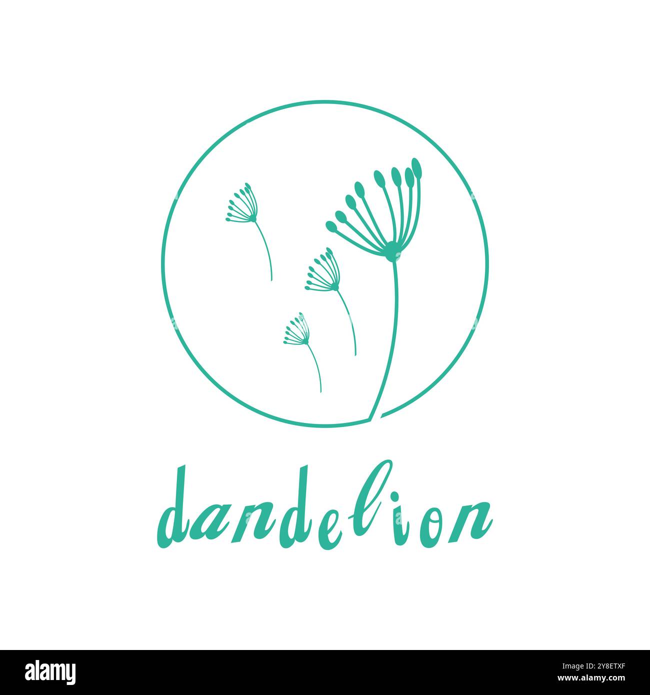 Dandelion flower logo vector and symbol template Stock Vector