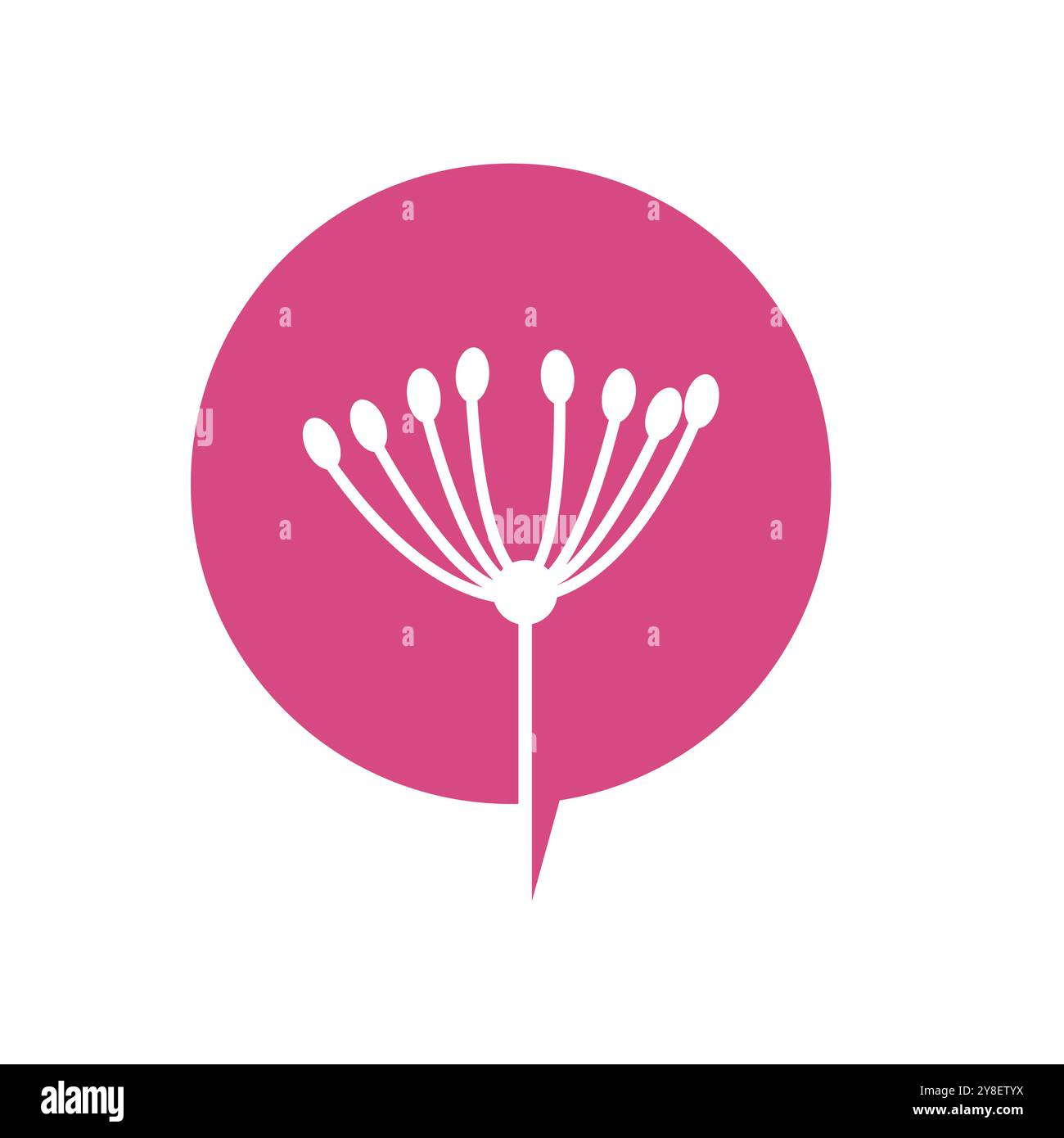 Dandelion flower logo vector and symbol template Stock Vector